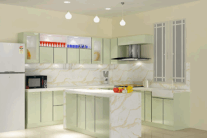 wooden modular kitchen